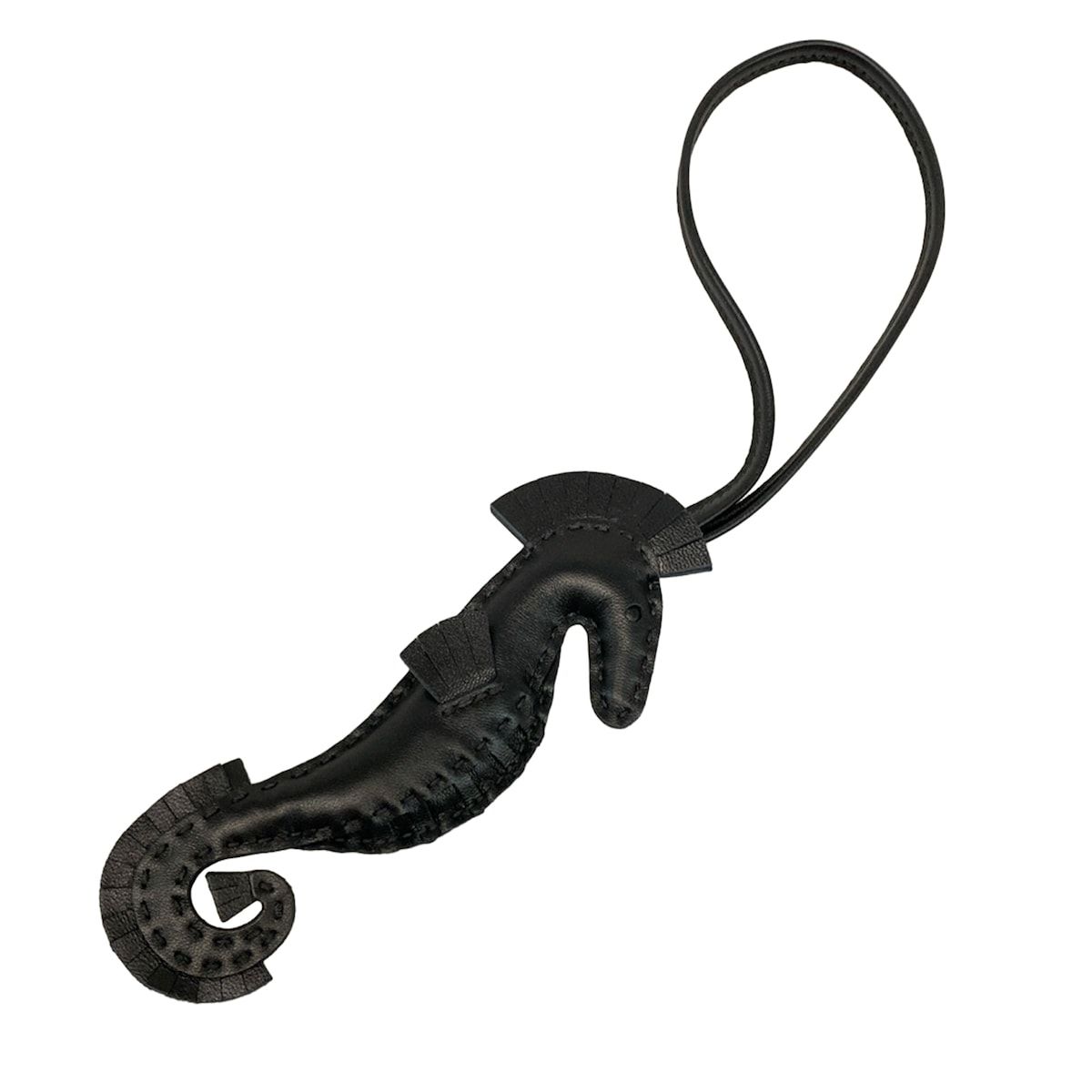 HERMES エルメス キーホルダー チャーム イポ 黒 タツノオトシゴ