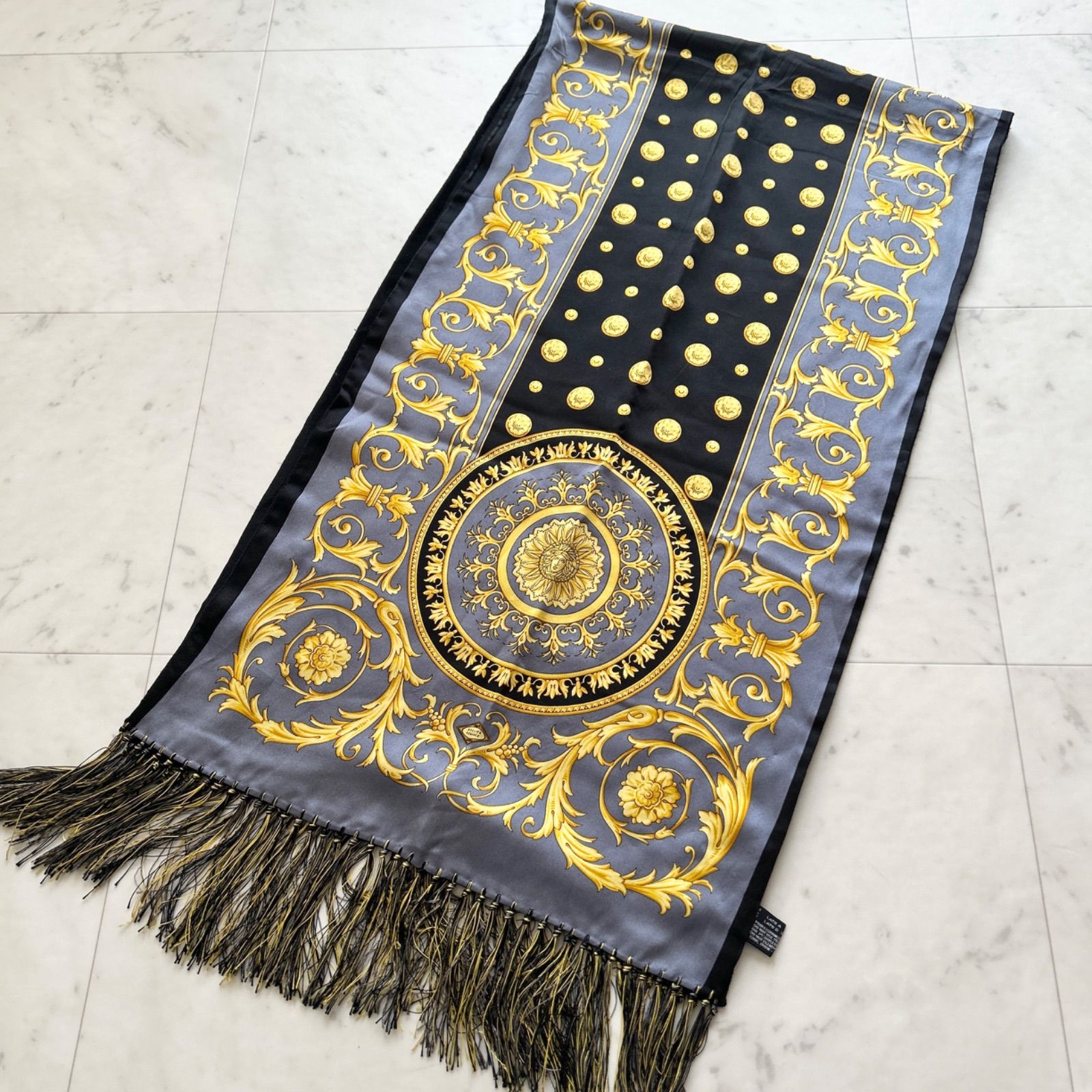 VERSACE ヴェルサーチ メデューサ マフラー ストール メンズ レディース Versace ヴェルサーチ メドゥーサ メデューサ プリント マフラー