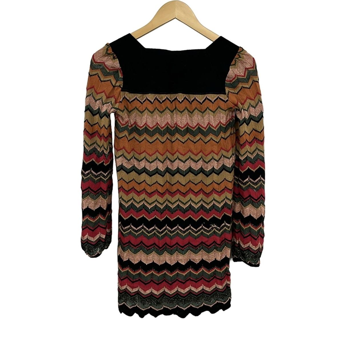 美品　MISSONI ミッソーニ　ニットワンピース　長袖　ストレッチ　42 MISSONI(ミッソーニ) ワンピース サイズ42 M レディース美品 - 黒