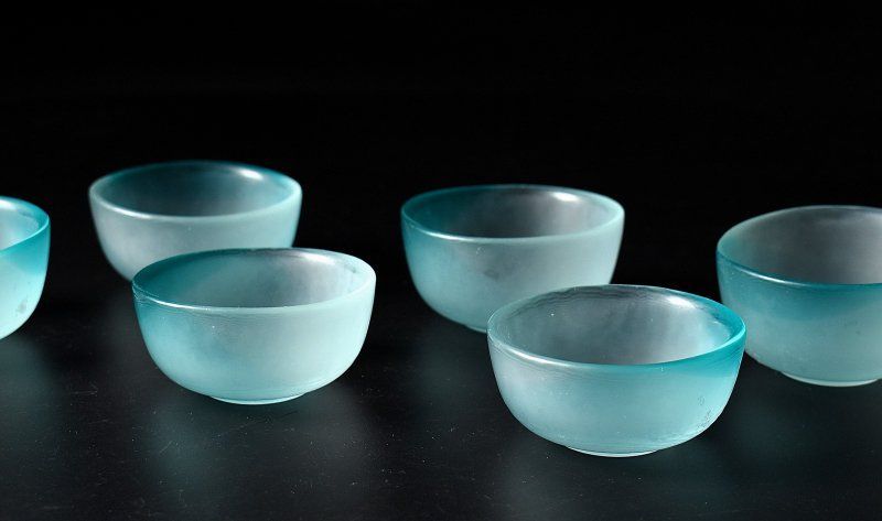 【蔵A4914f】ガラス 金彩 小鉢 豆鉢 六客