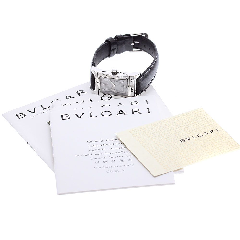 ブルガリ BVLGARI RT39S レッタンゴロ クォーツ レディース保証書付き_