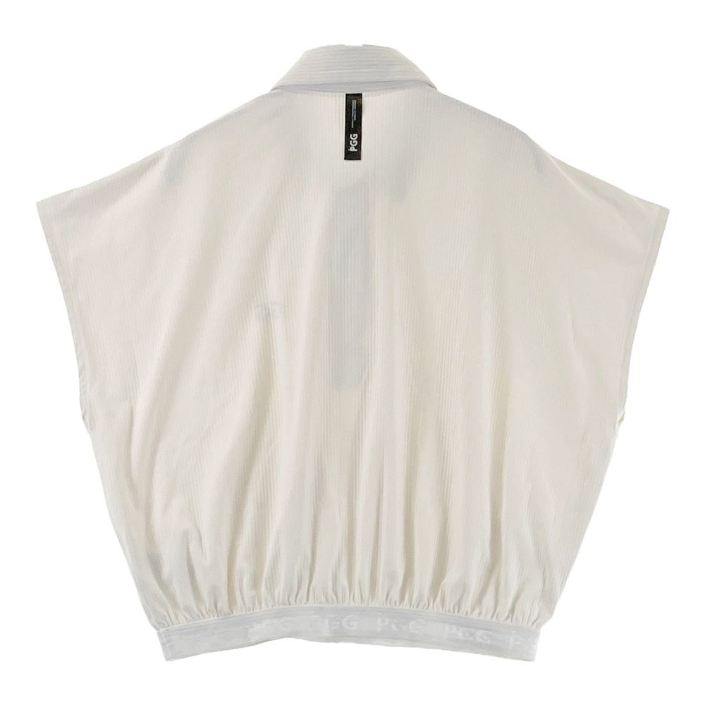 新品　パーリーゲイツPGG ストライプ柄 ポロシャツ スカート セットアップ 未使用級 パーリーゲイツ 長袖 ポロシャツ 5 ホワイト ネイビー