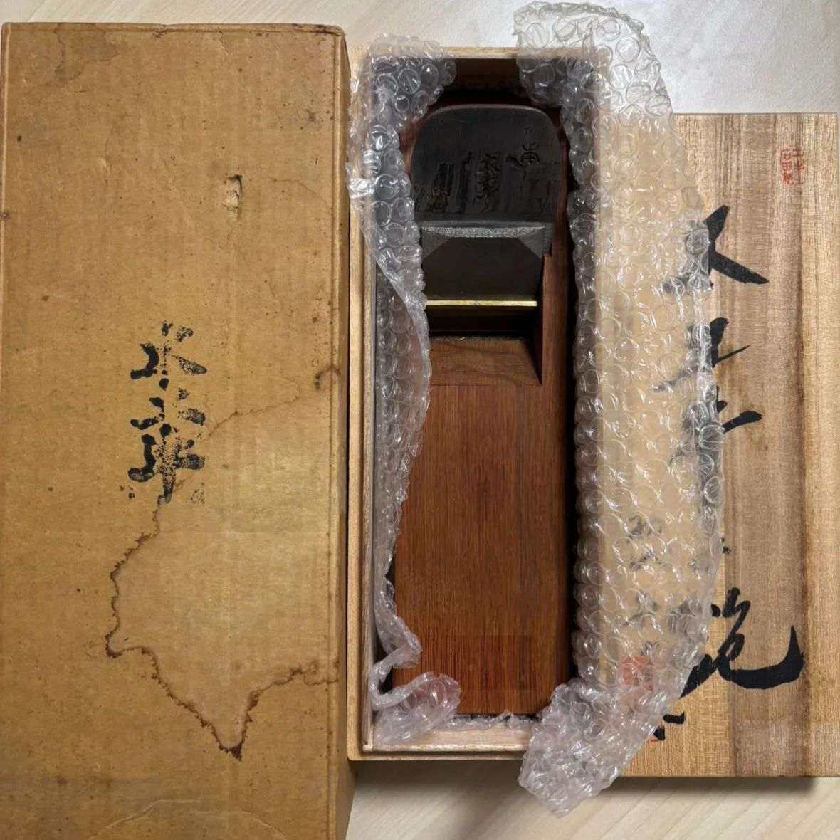 太土牛 鉋 初代鉄山人作 幅約70 mm 共箱入り