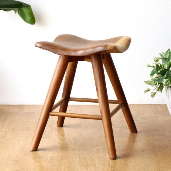 スツール 木製 おしゃれ 椅子 天然木 無垢 四角 角丸 ナチュラル 木目