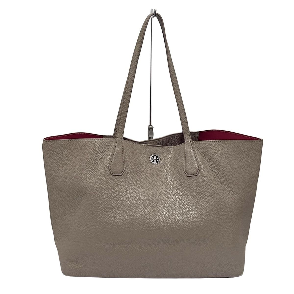 Tory Burch 刺繍トートバッグ 中型 グレー/ベージュ Tory Burch 刺繍トートバッグ 中型 グレー/ベージュ