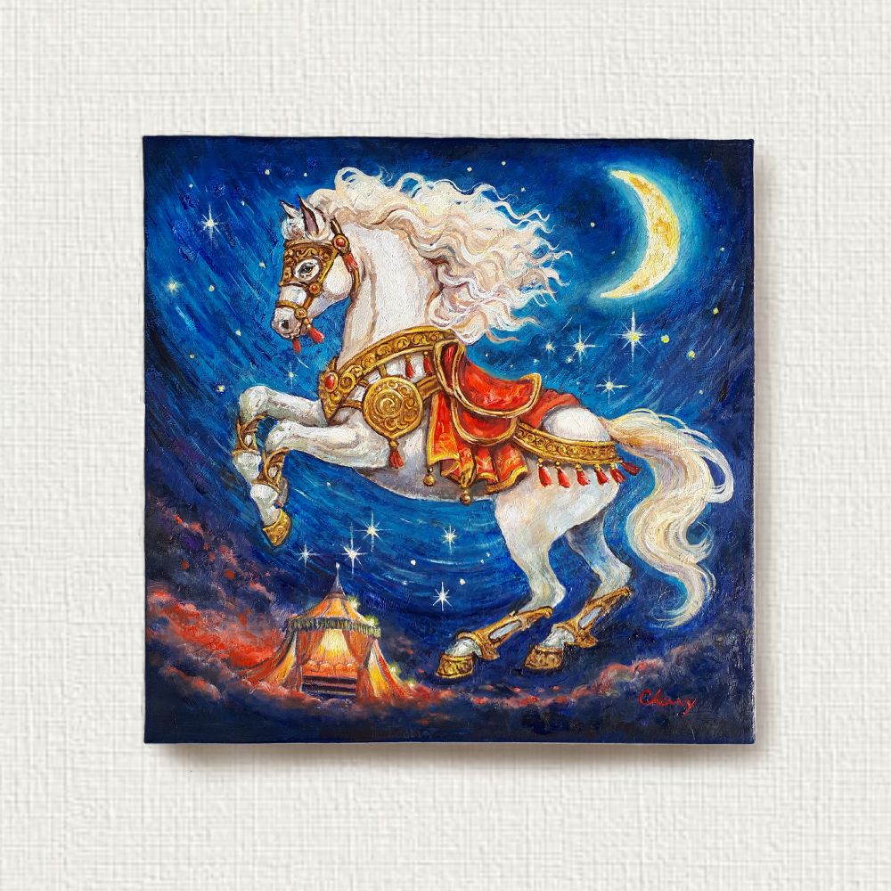 一点物】『 千夜一夜物語 』油絵 S4号キャンバス 油彩 インテリア