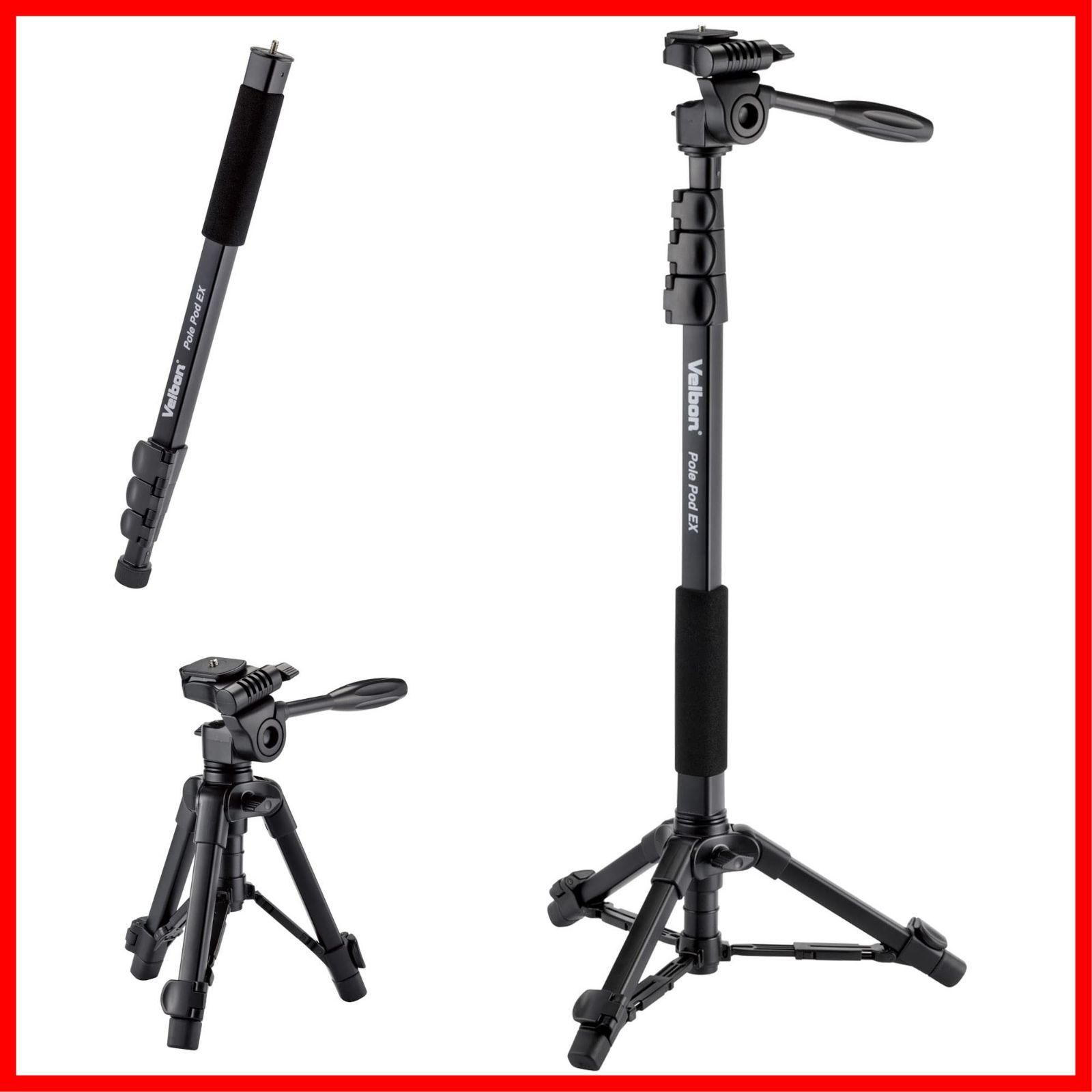Velbon スタンド型一脚 Pole ベルボン Pod EX AZ ポール部4段/脚部2段
