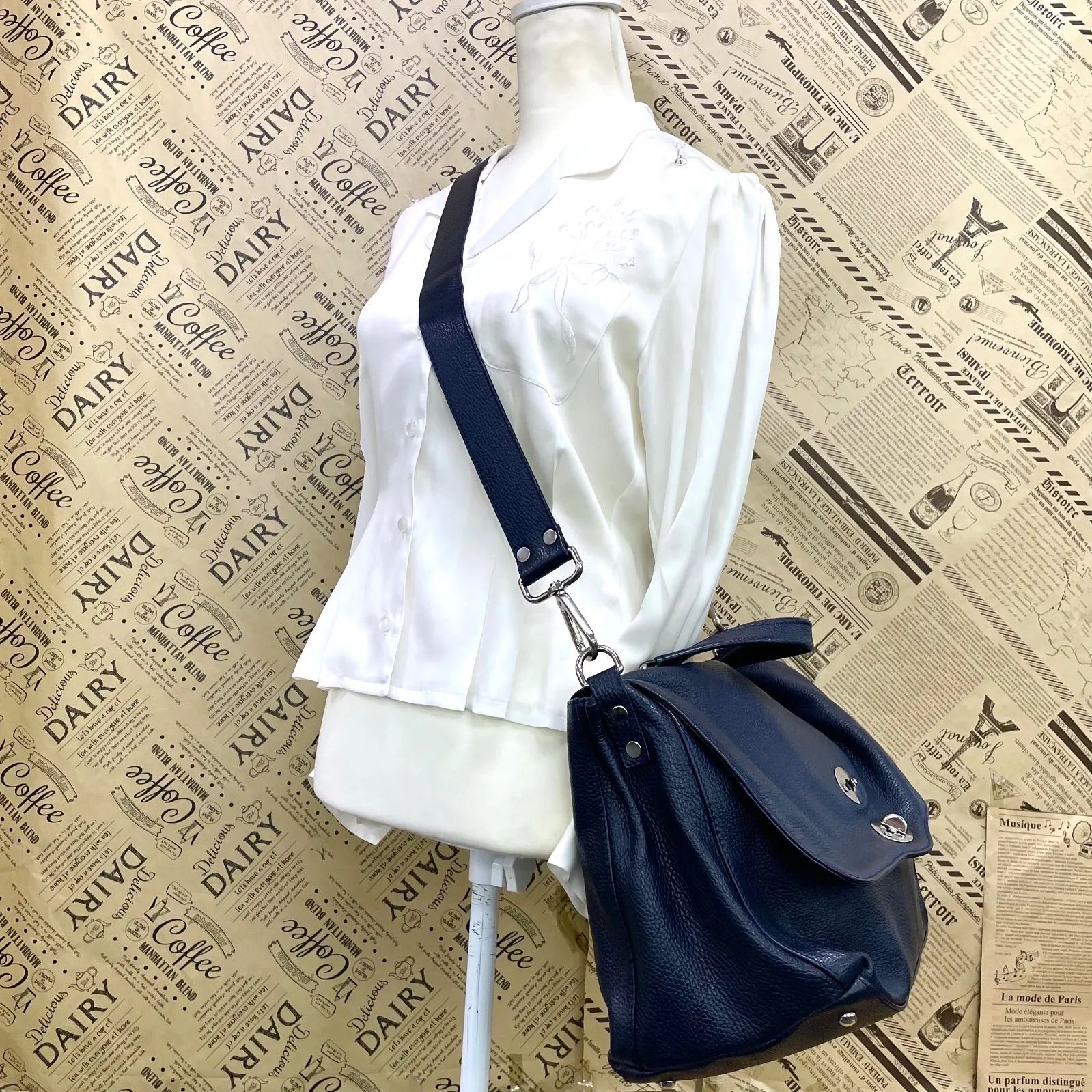 ザネラート ショルダー ハンド バッグ POSTINA ポスティーナ 革 FX528