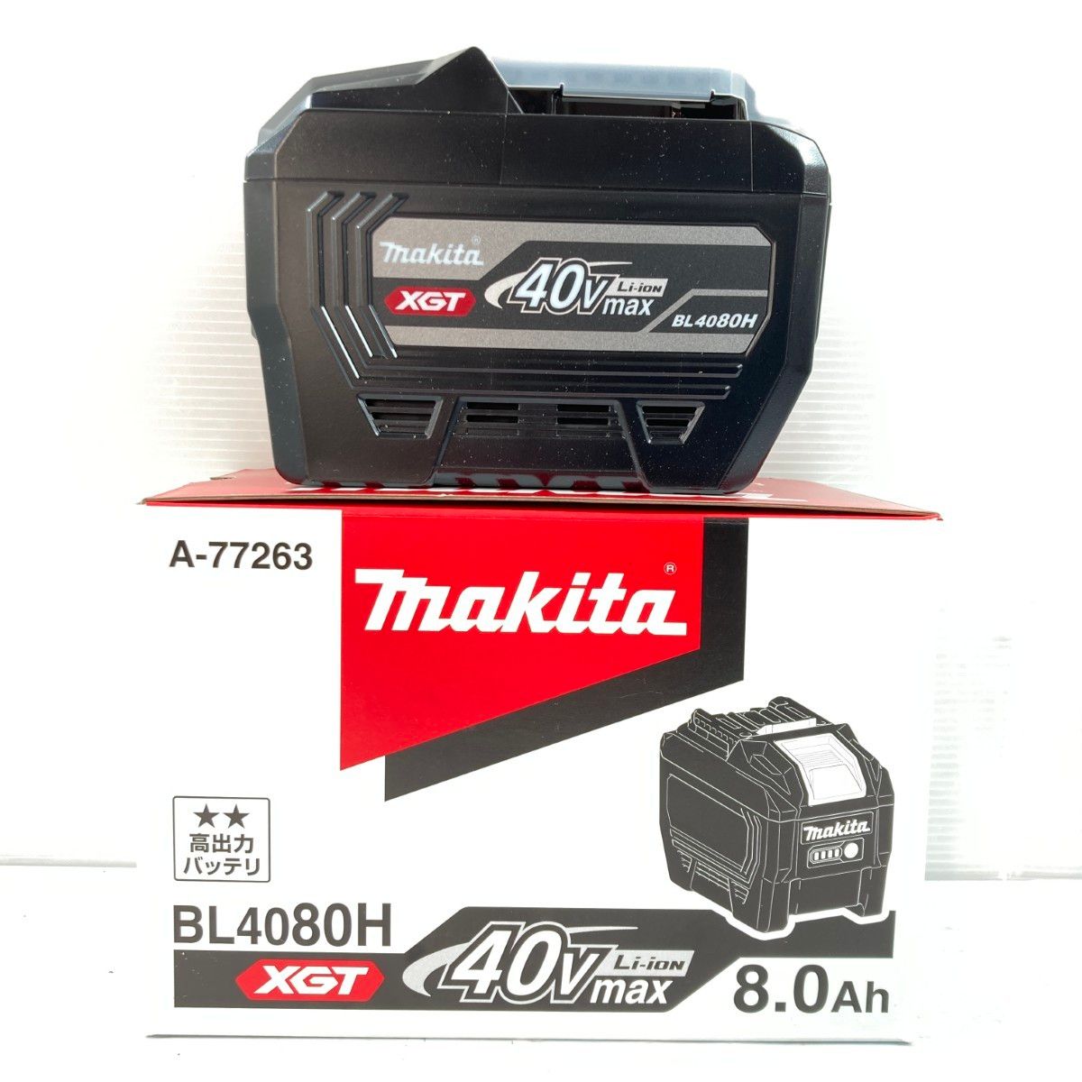 MAKITA マキタ 40 Vmx 8.0 Ah 高出力バッテリ リチウムイオンバッテリ箱入り PSEマークあり 4 BL 4080 H ブラック