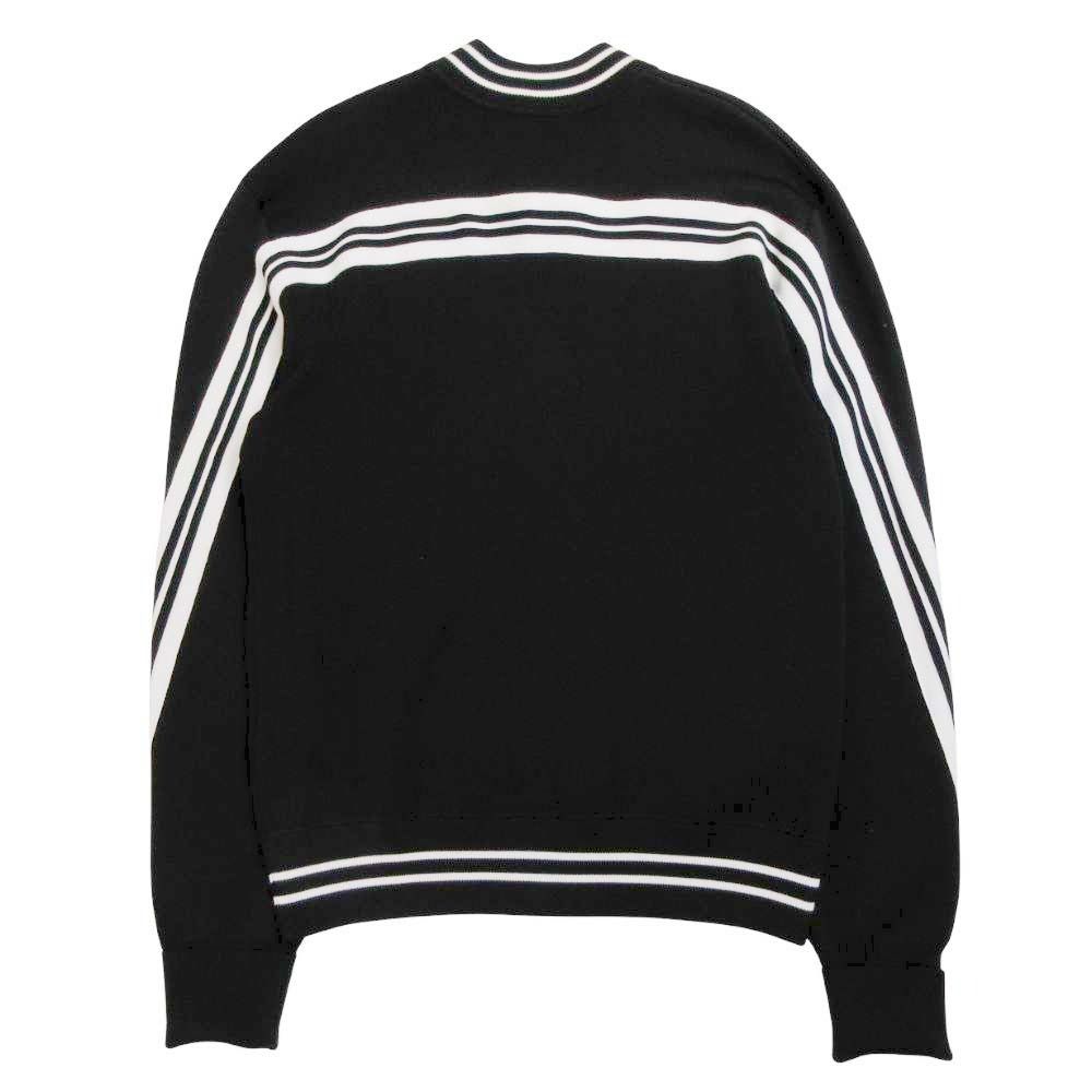 Neil Barrett ニールバレット ニット ジップアップ ライン ブルゾン ジャケット カーディガン アウター XS ブラック メンズ 古着