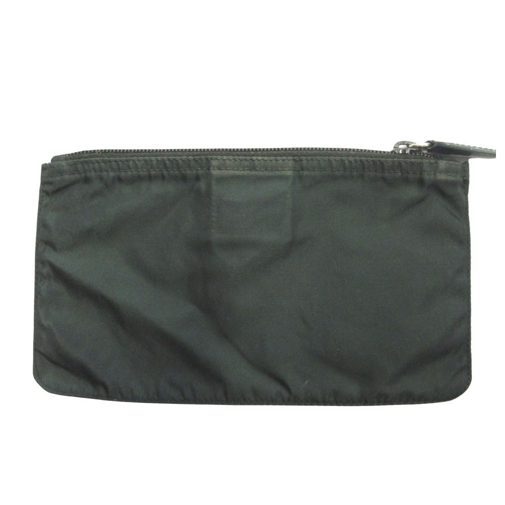 希少✨ PRADA プラダ アクセサリーポーチ グリーン系 三角ロゴ ナイロン PRADA プラダ トライアングルロゴ ナイロン ポーチ ミニ バッグ 鞄