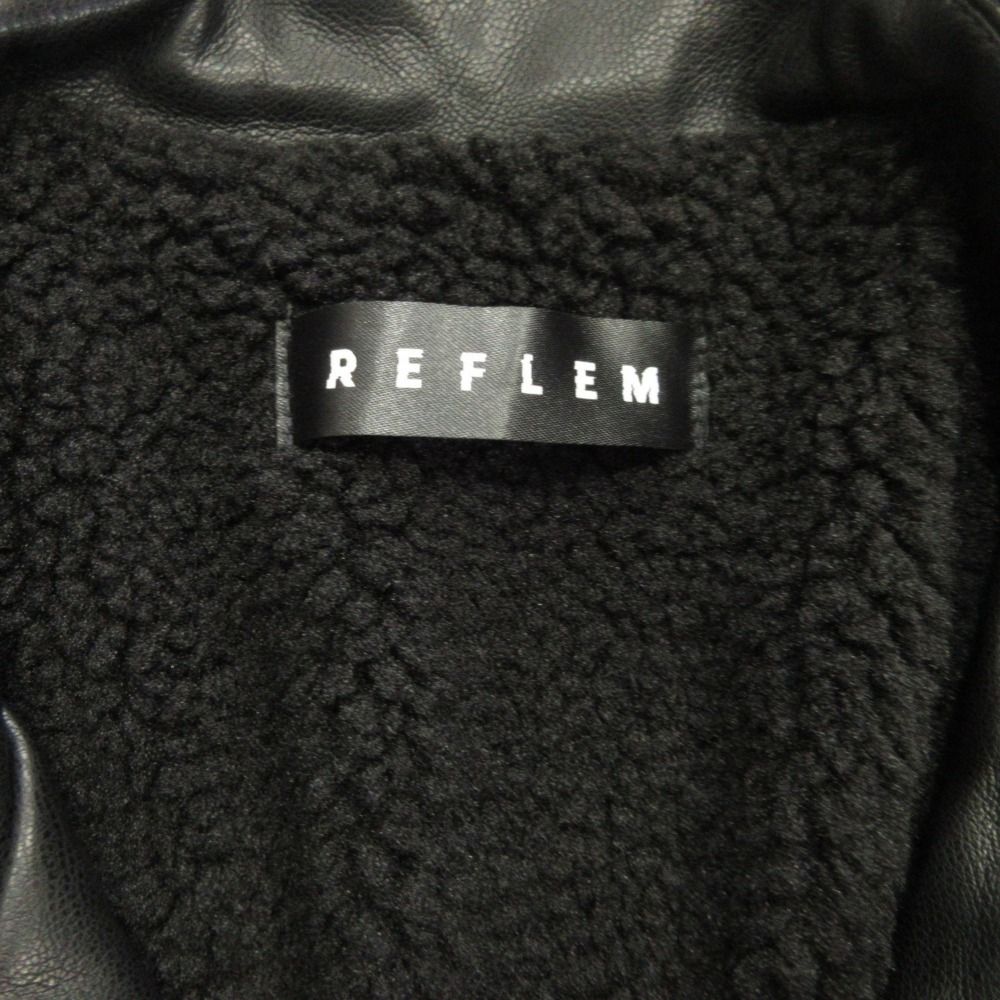 新品同様 REFLEM レフレム ボア裏地PU レザー スタッズ ライダース
