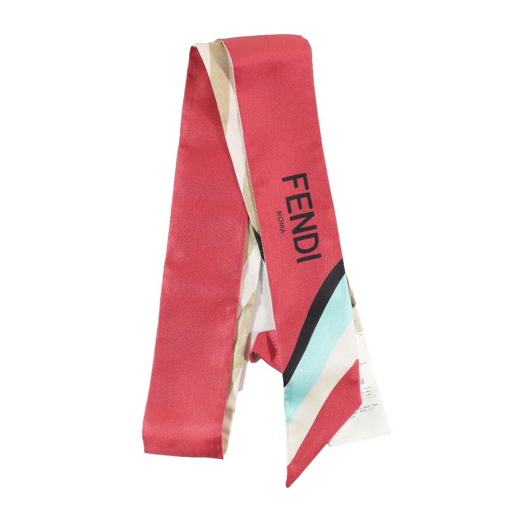 ♡美品♡ FENDI フェンディ ラッピー リボンスカーフ 良品 FENDI フェンディ ラッピー スカーフ バンドゥ リボン シルク100
