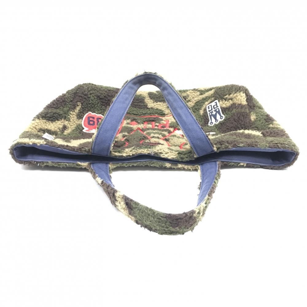 パーリーゲイツ カートバッグ カーキ×ブラウン カモフラ柄 迷彩 ボア