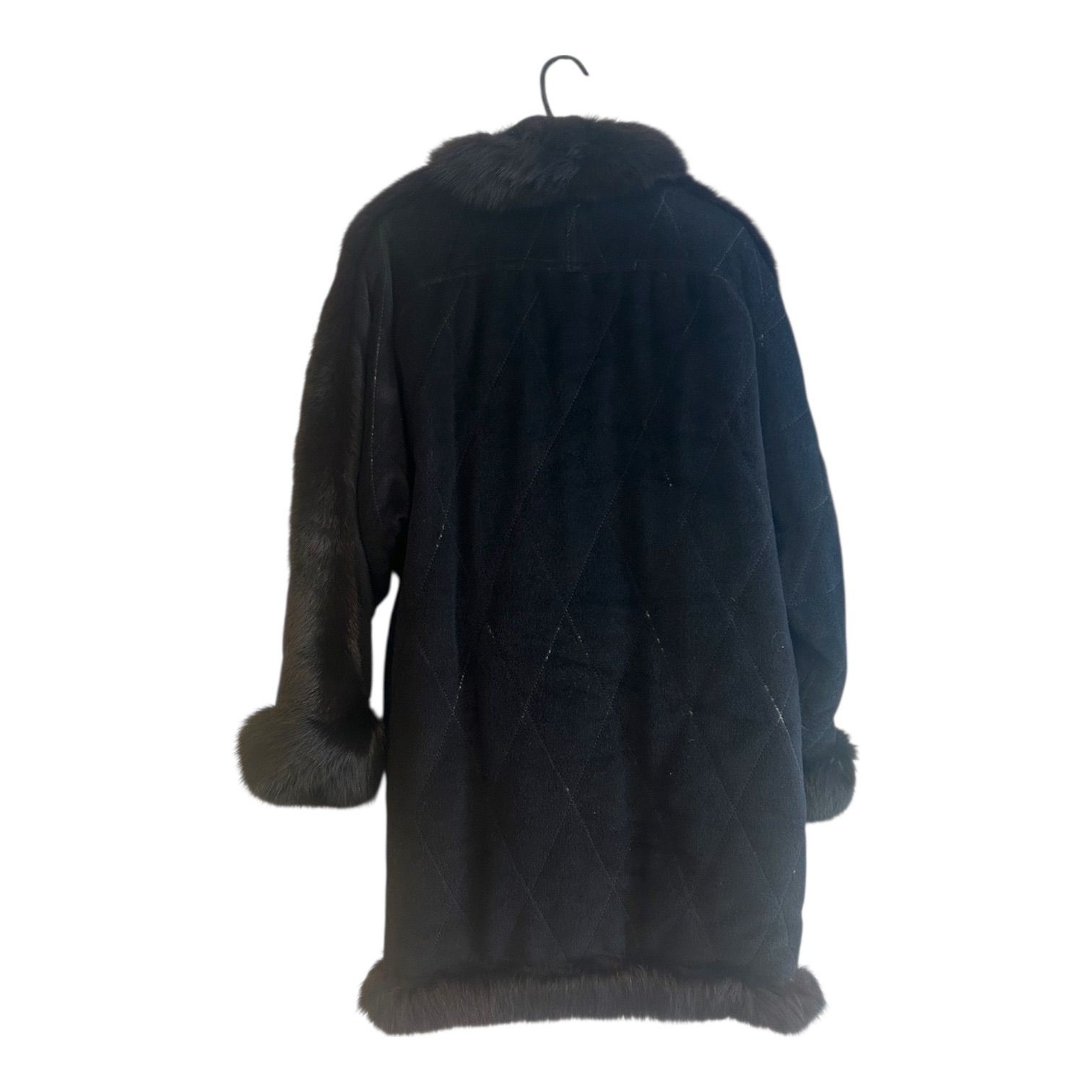 ZM1642 伊太利屋 イタリヤ ファーコート ブラック レディース 11サイズ