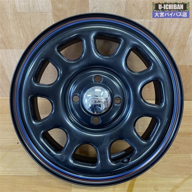 MLJ デイトナSS 5 0 J 14インチ 42 4 H 100 ブラック レッド ブルーライン ホイールのみ 4本 セット N VAN JJ 1 BOX 等 004