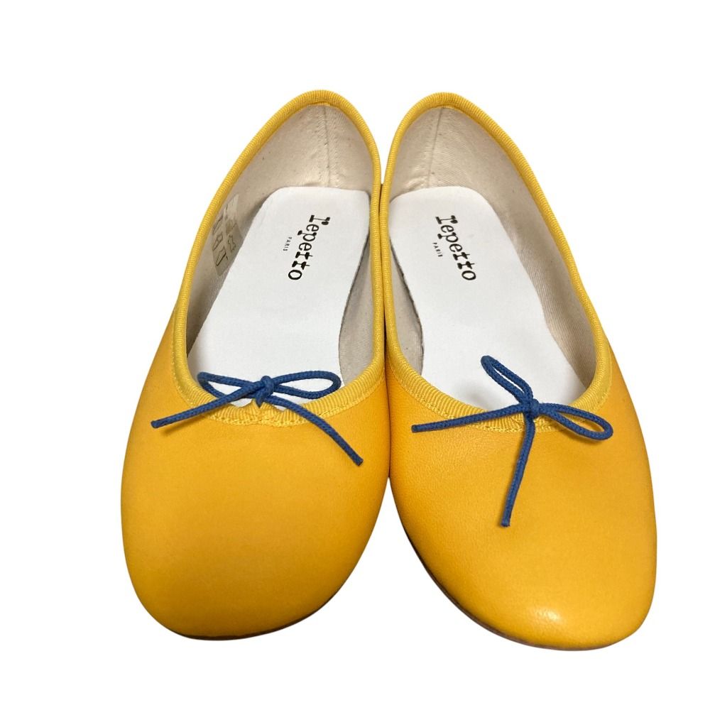 Repetto レペット Cendrillon バレリーナ フラットシューズ サイズ38 1 2 約24.5 cm イエロー レディース 古着