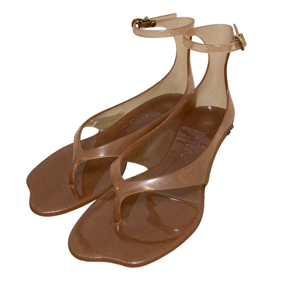 25 SS Chloé クロエ JELLY フラットサンダル サイズ37 約23 5 cm サニーブラウン レディース 古着