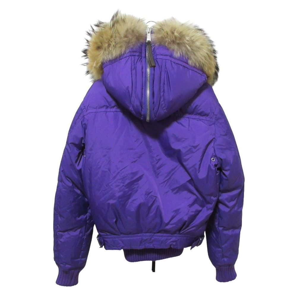 Dsquared 2 ディースクエアード N-2 B ファー付き ミリタリーダウンジャケット ブルゾン 38 パープル レディース 古着