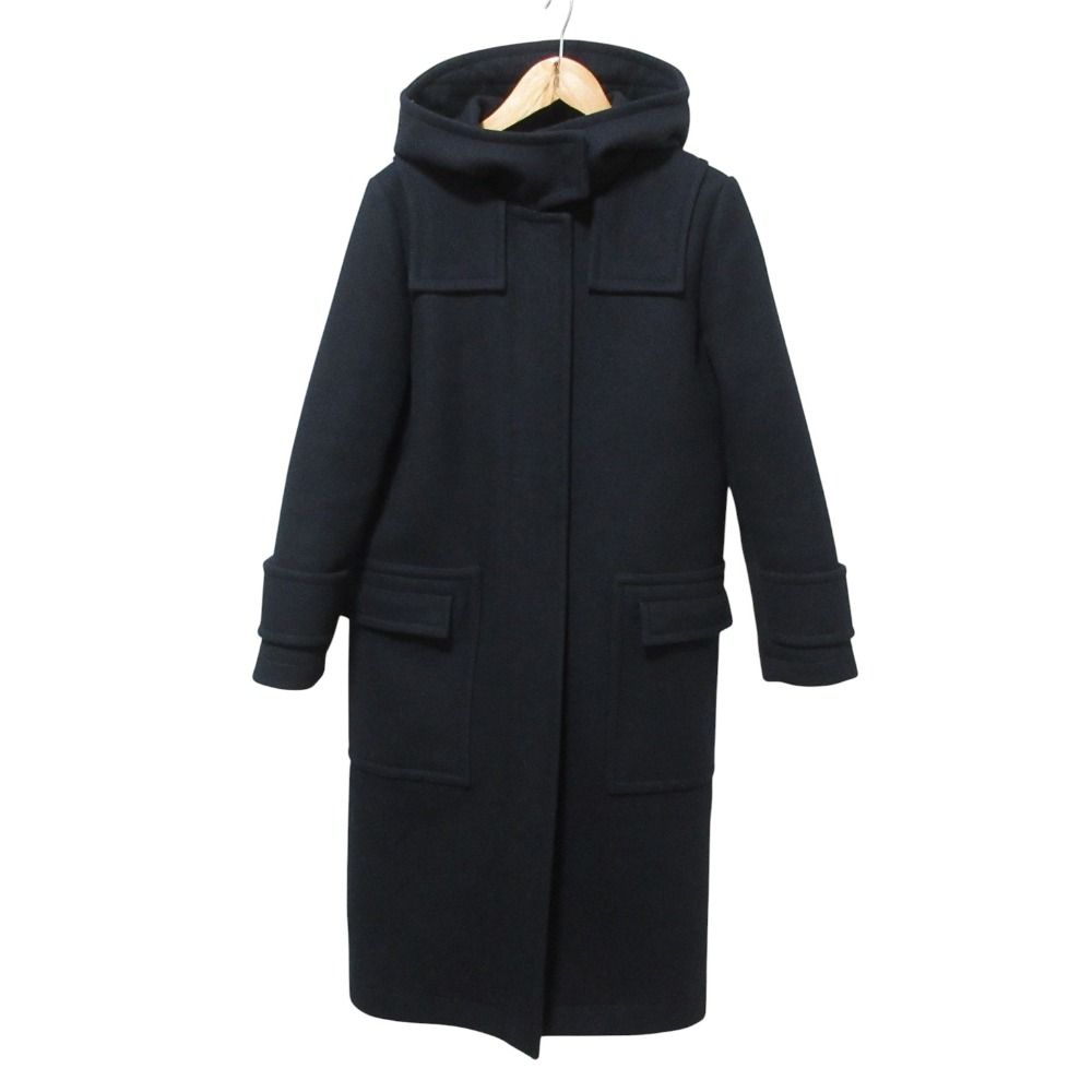 美品 CYCLAS シクラス ウールメルトン フーデッドロングコート 1-06-06