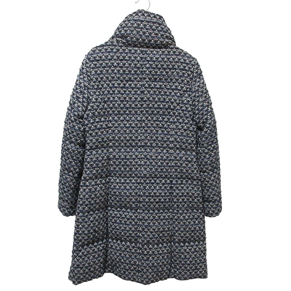 美品 ANAYI 良い アナイ ツイード ダウンコート サイズ36 ネイビー