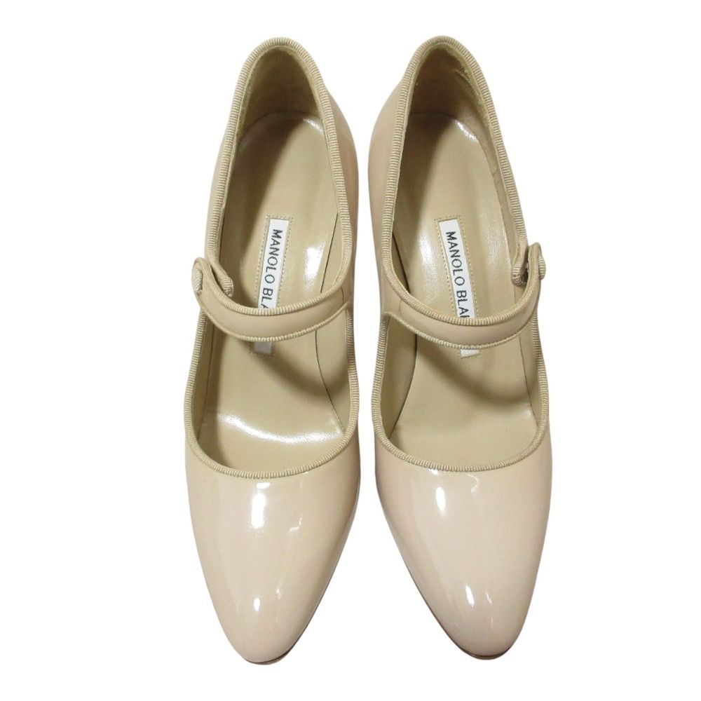 良品 MANOLO BLAHNIK マノロブラニク パテントレザー メリージェーン