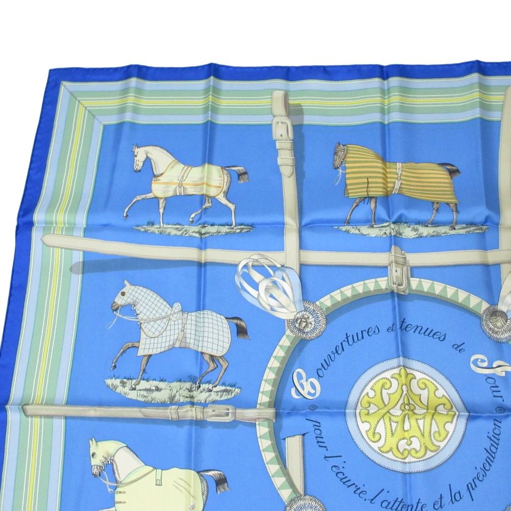 美品 HERMES エルメス カレ90 シルク GRAND APPARAT 盛装の馬 スカーフ