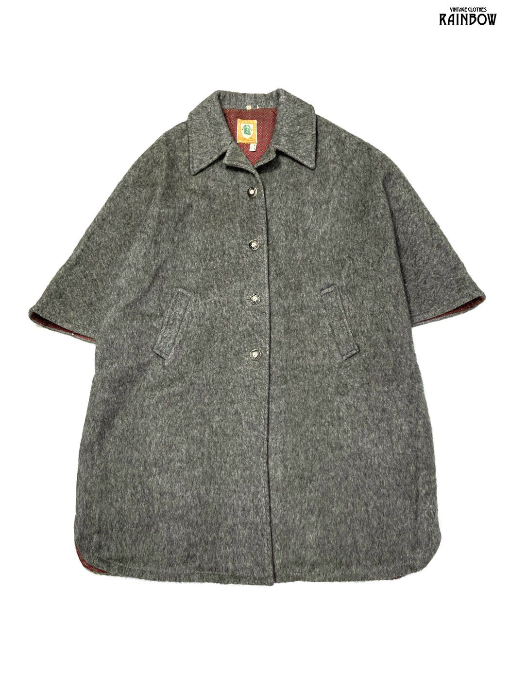 古着 無地 ピュアウール 長袖 アウター ヘビーコート グレー ttu 2511042