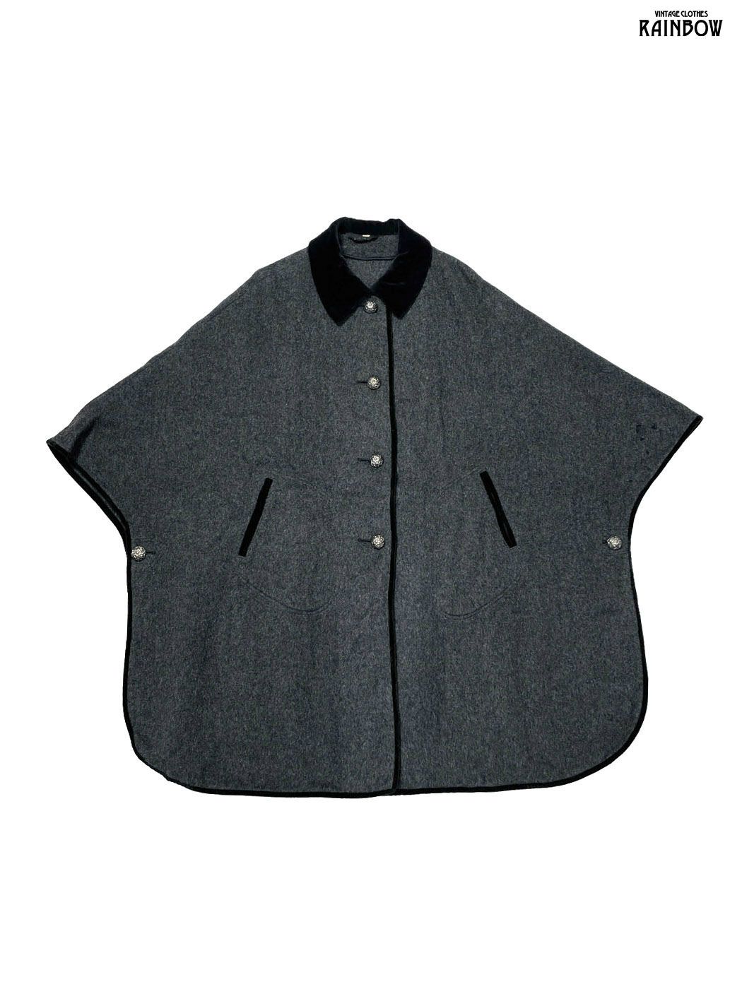 古着 Bekla 無地 チロル ウール 長袖 アウター 羽織り グレー ttu 2511044