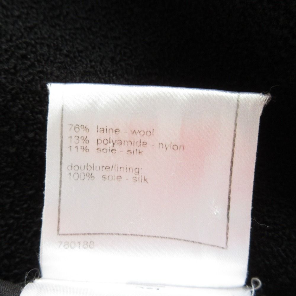 08 C CHANEL シャネル ツイード タイト 膝丈スカート P 32374 サイズ38 ブラック レディース 古着 トップス 高評価