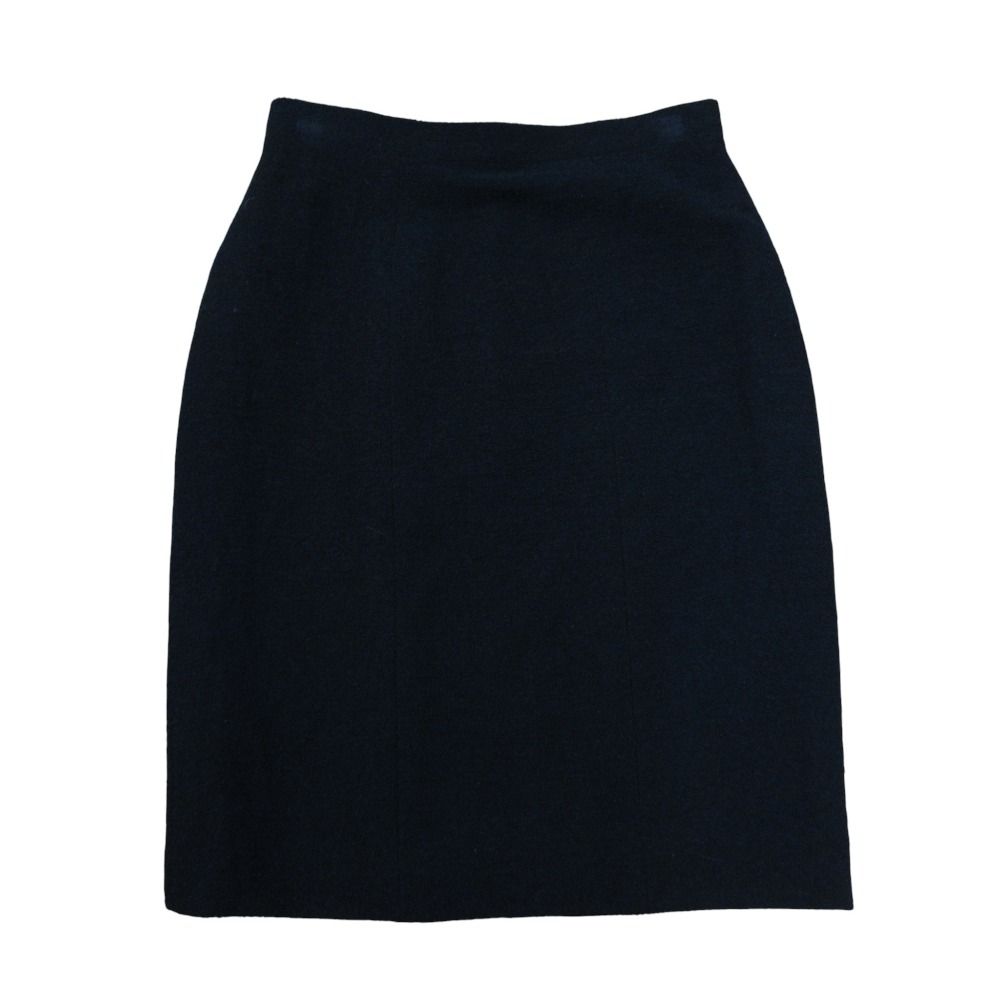 08 C CHANEL シャネル ツイード タイト 膝丈スカート P 32374 サイズ38 ブラック レディース 古着