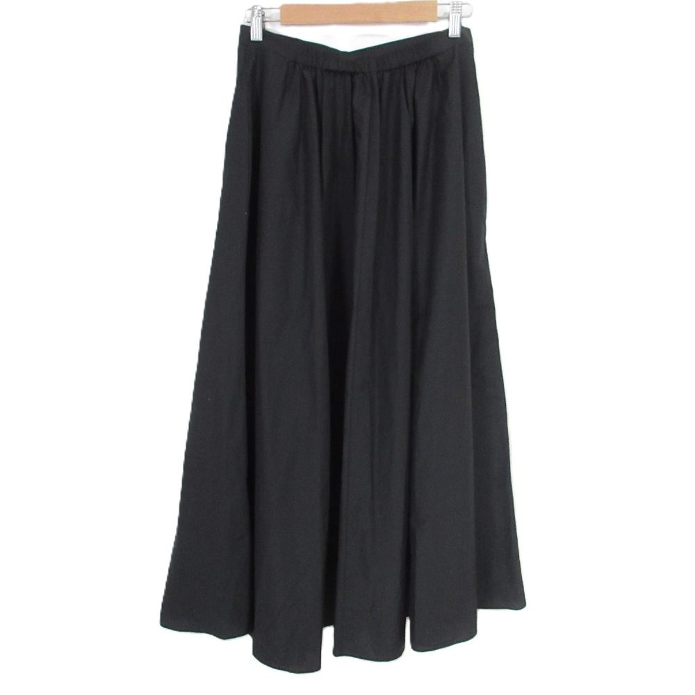 ♥ 24 SS Theory セオリー 洗える SOFT LAWN HW FULL CRCL PO ロングフ スカート サイズS ブラック レディース 古着