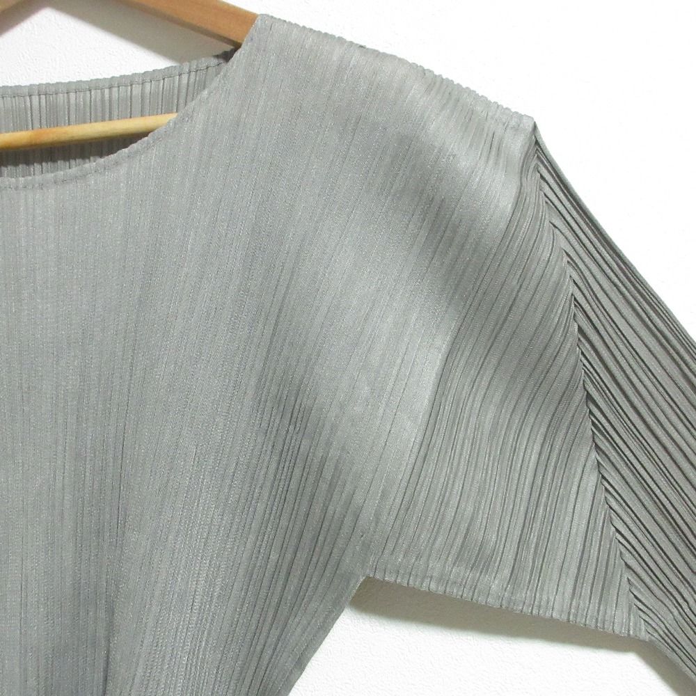 PLEATS PLEASE グレー プリーツトップス ミヤケイッセイ 美品 PLEATS PLEASE ISSEY MIYAKE プリーツプリーズ イッセイミヤケ