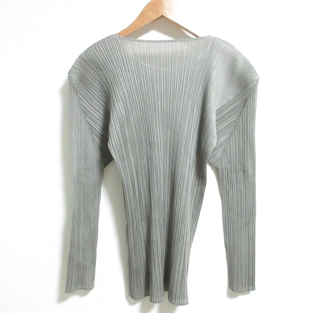 イッセイミヤケ カットソー グレー サイズ4 美品 PLEATS PLEASE ISSEY MIYAKE プリーツプリーズ イッセイミヤケ