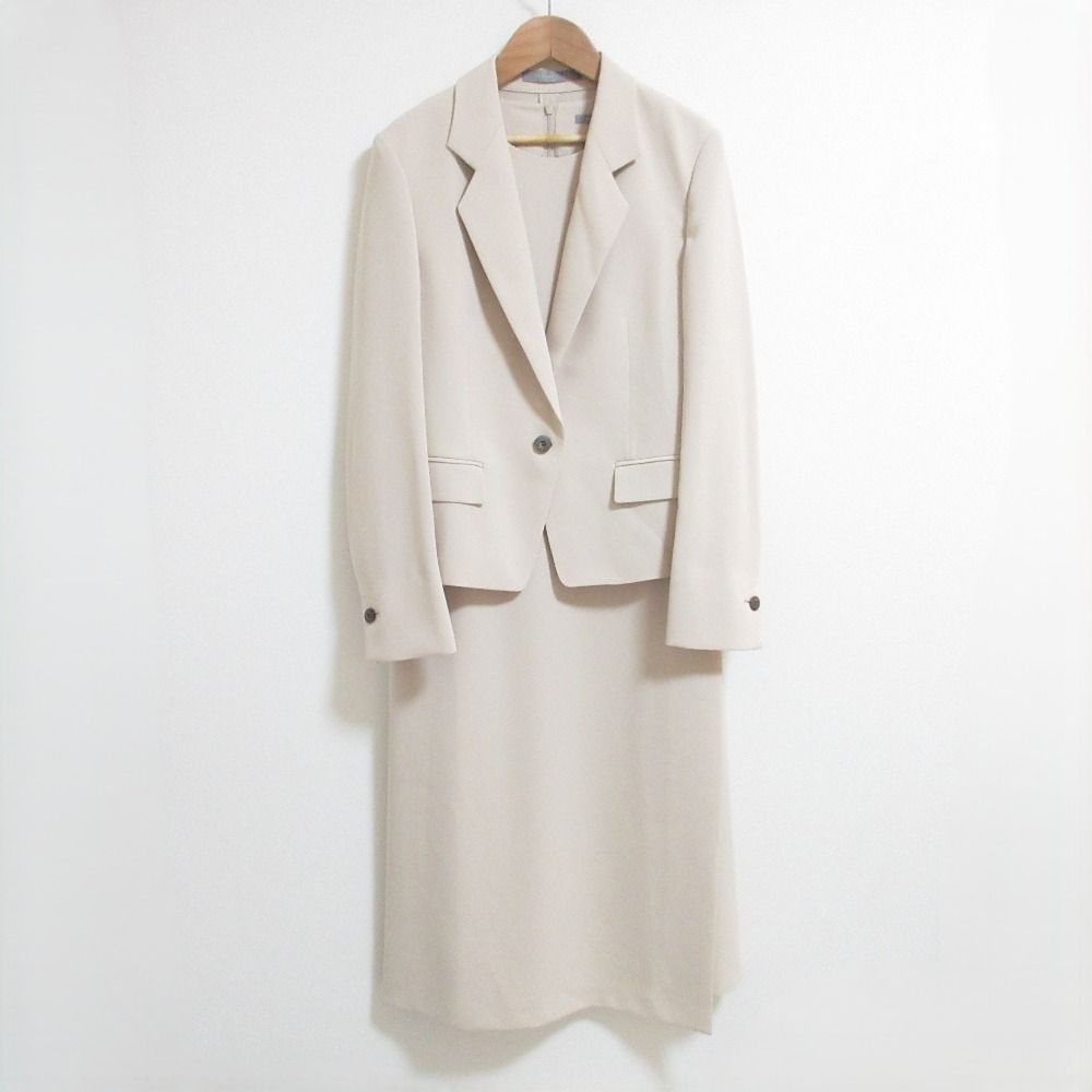 24 SS Theory luxe セオリーリュクス LIVE 2 ジャケット ワンピース アンサンブルスーツ サイズ42 ミディアムラテベージュ レディース 古着