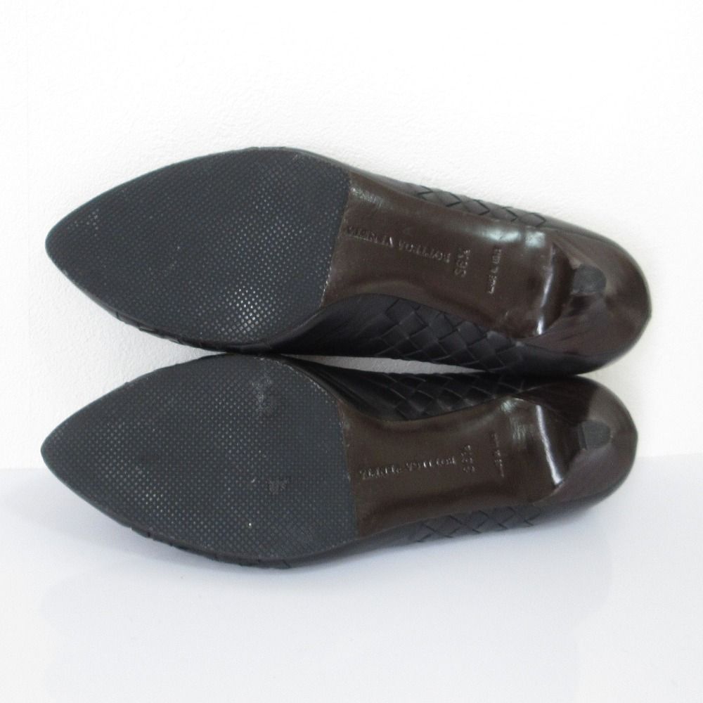 BOTTEGA VENETA ボッテガ アーモンドヒールパンプス 黒 37 24 BOTTEGA