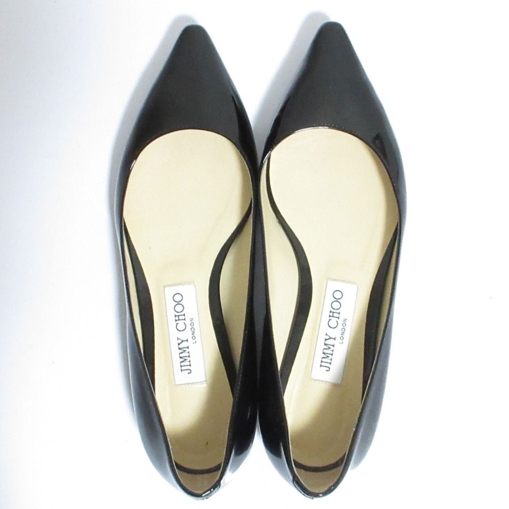 美品 JIMMY CHOO ジミーチュウ パテントレザー ポインテッドトゥ