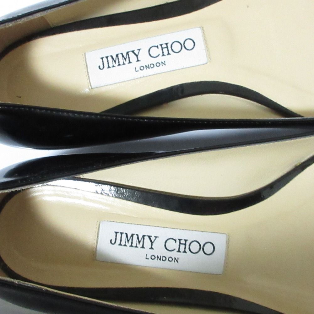 美品 JIMMY CHOO ジミーチュウ パテントレザー ポインテッドトゥ