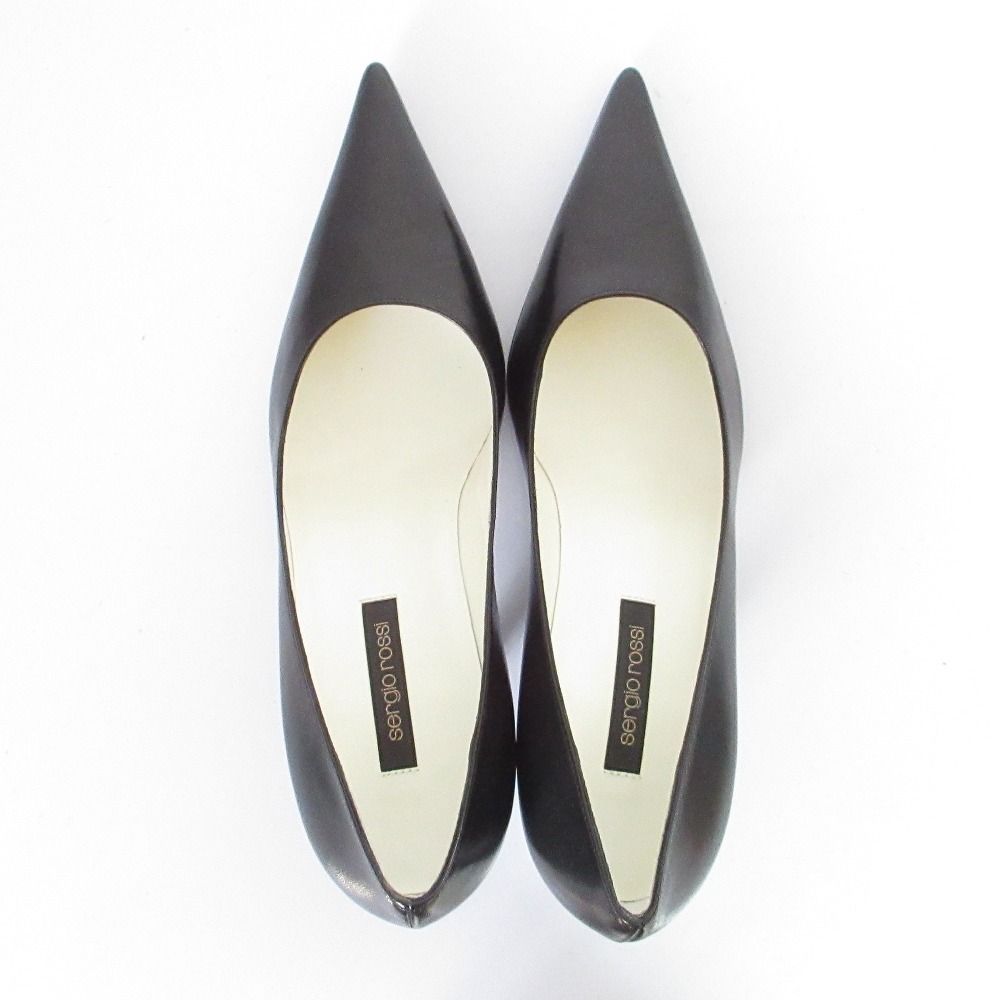 美品 Sergio Rossi セルジオロッシ レザー ポインテッドトゥ パンプス