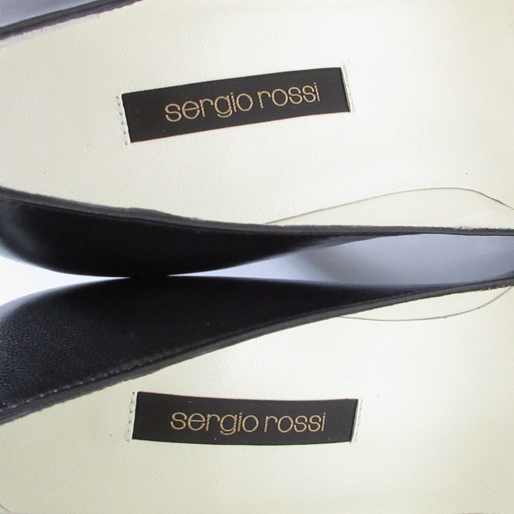美品 Sergio Rossi セルジオロッシ レザー ポインテッドトゥ パンプス