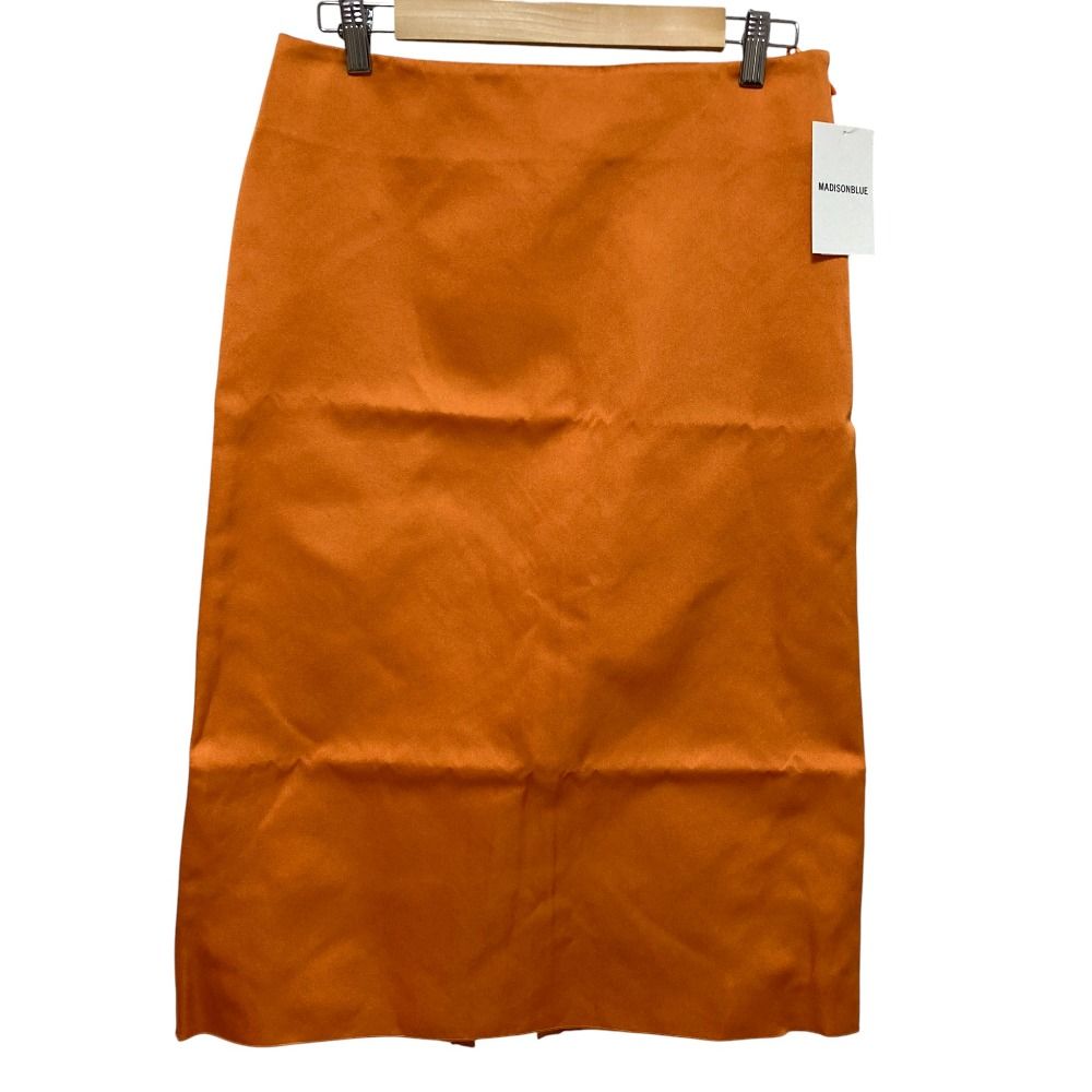 23 SS MADISON BLUE マディソンブルー A-LINE LONG サテンAラインロングスカート サイズS オレンジ レディース 古着