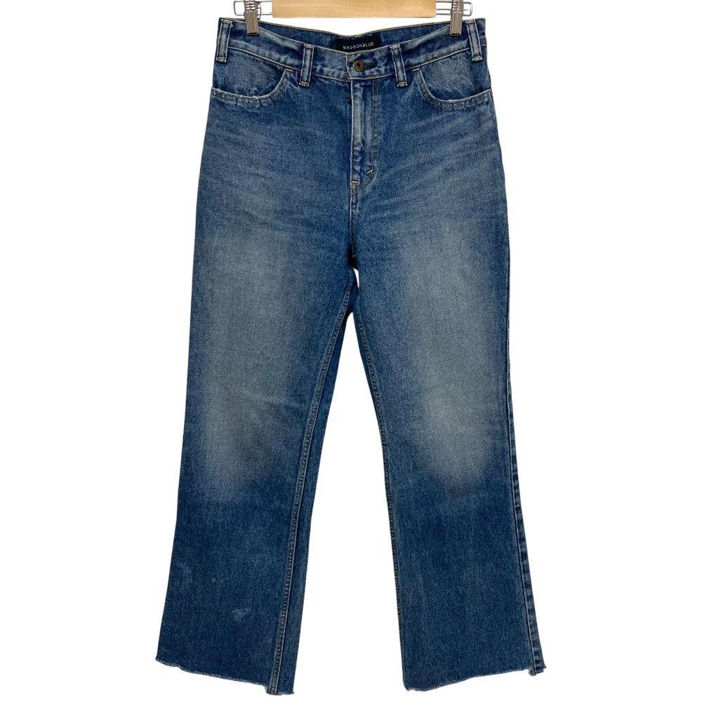 22 AW MADISON BLUE マディソンブルー HEM CUTフ デニムパンツ ジーンズ サイズM ブルー レディース 古着