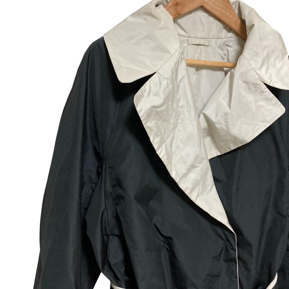 Max Mara THE CUBE マックスマーラ リバーシブルベルテッドコート サイズ38 ブラック×オフホワイト レディース 古着