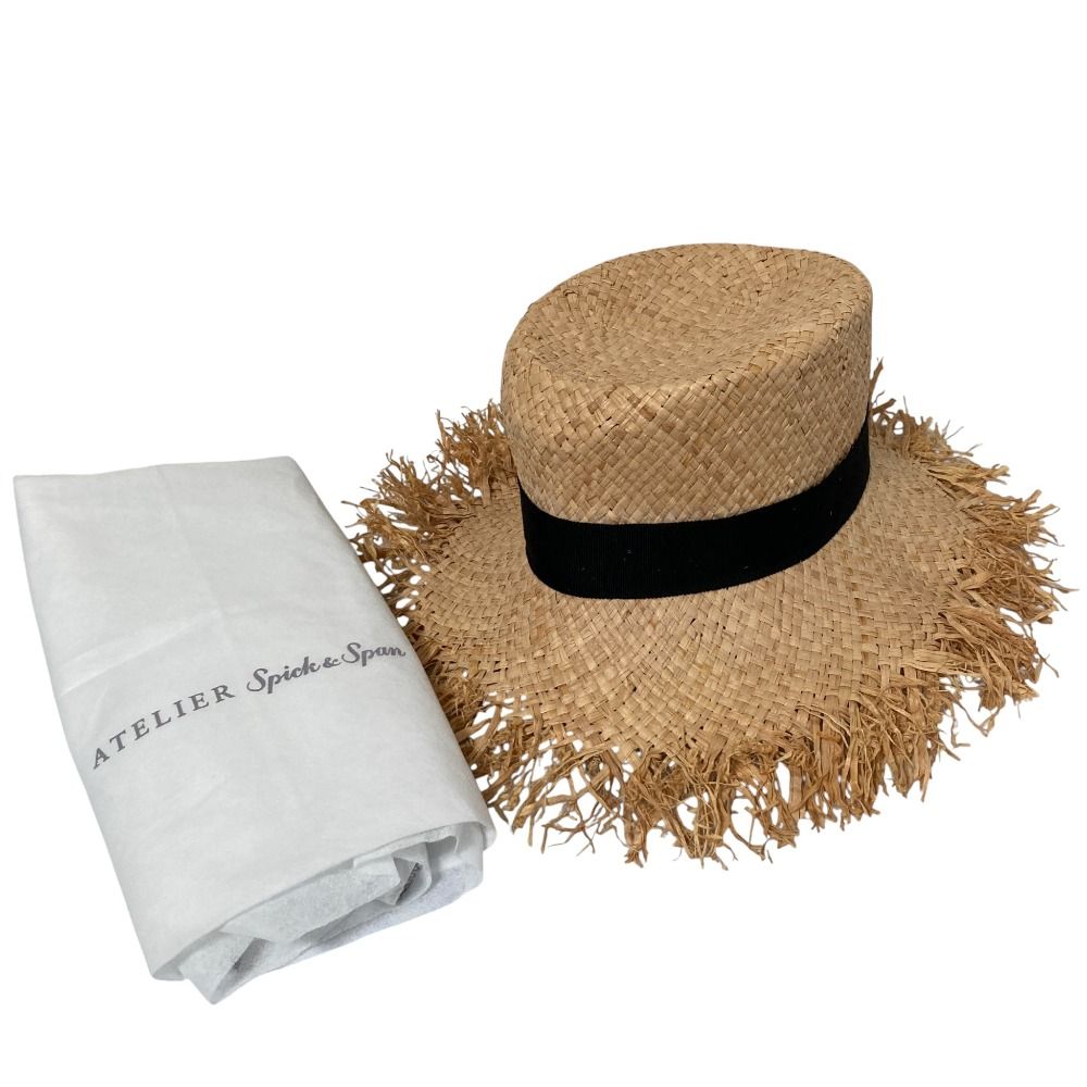 美品 La Maison de Lyllis ラ メゾンドリリス フリンジラフィアハット