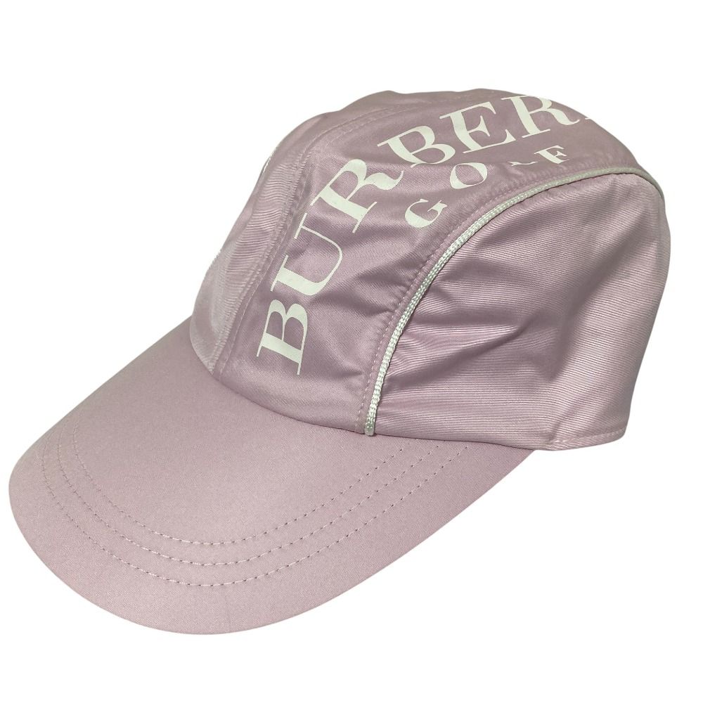 良品 BURBERRY GOLF バーバリーゴルフ ロゴプリントキャップ ピンク
