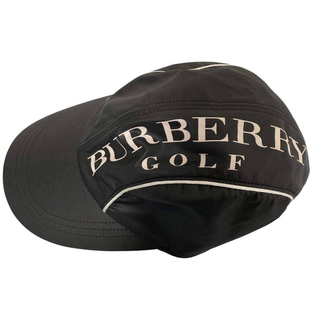 良品 BURBERRY GOLF バーバリーゴルフ ロゴプリント キャップ ブラック
