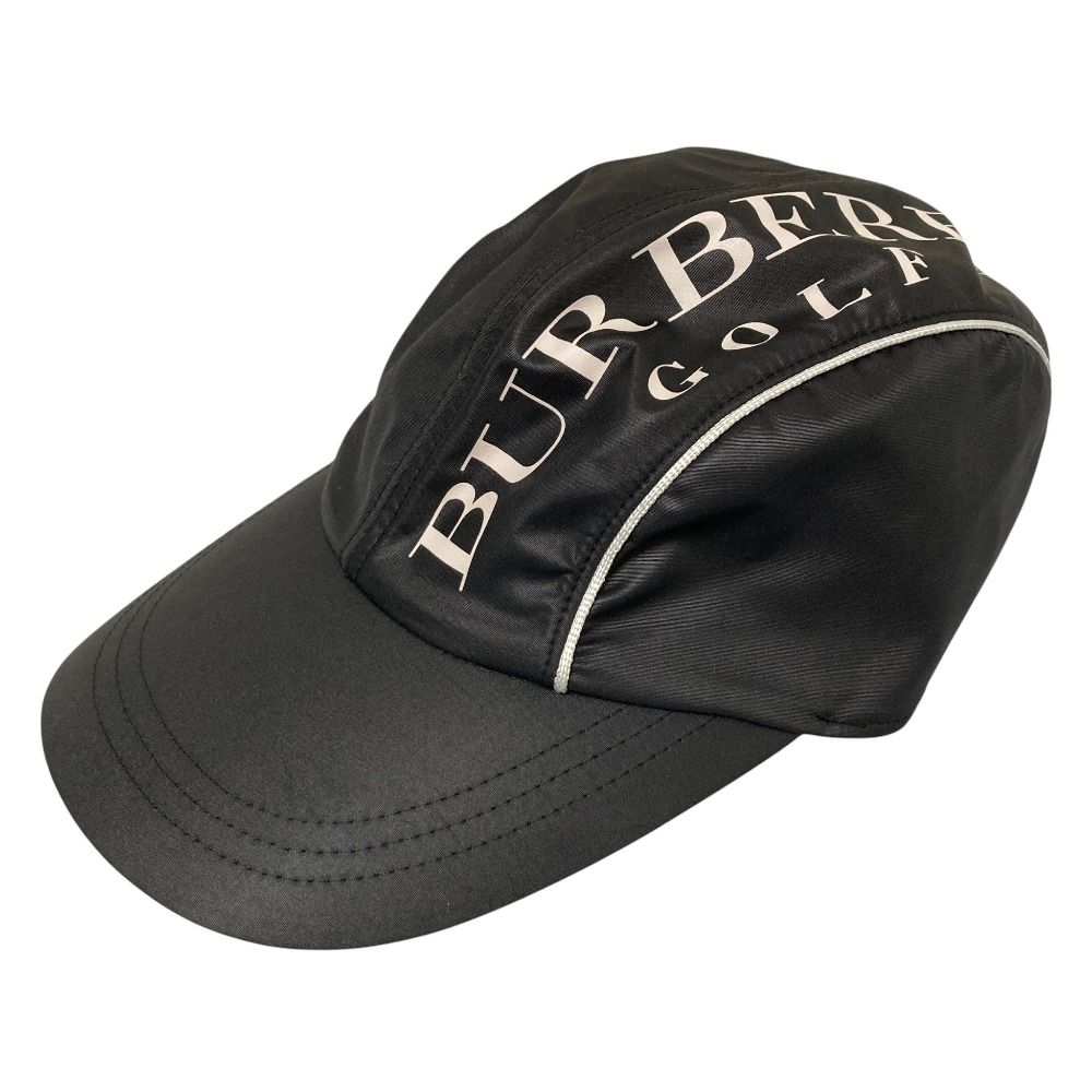 良品 BURBERRY GOLF バーバリーゴルフ ロゴプリント キャップ ブラック