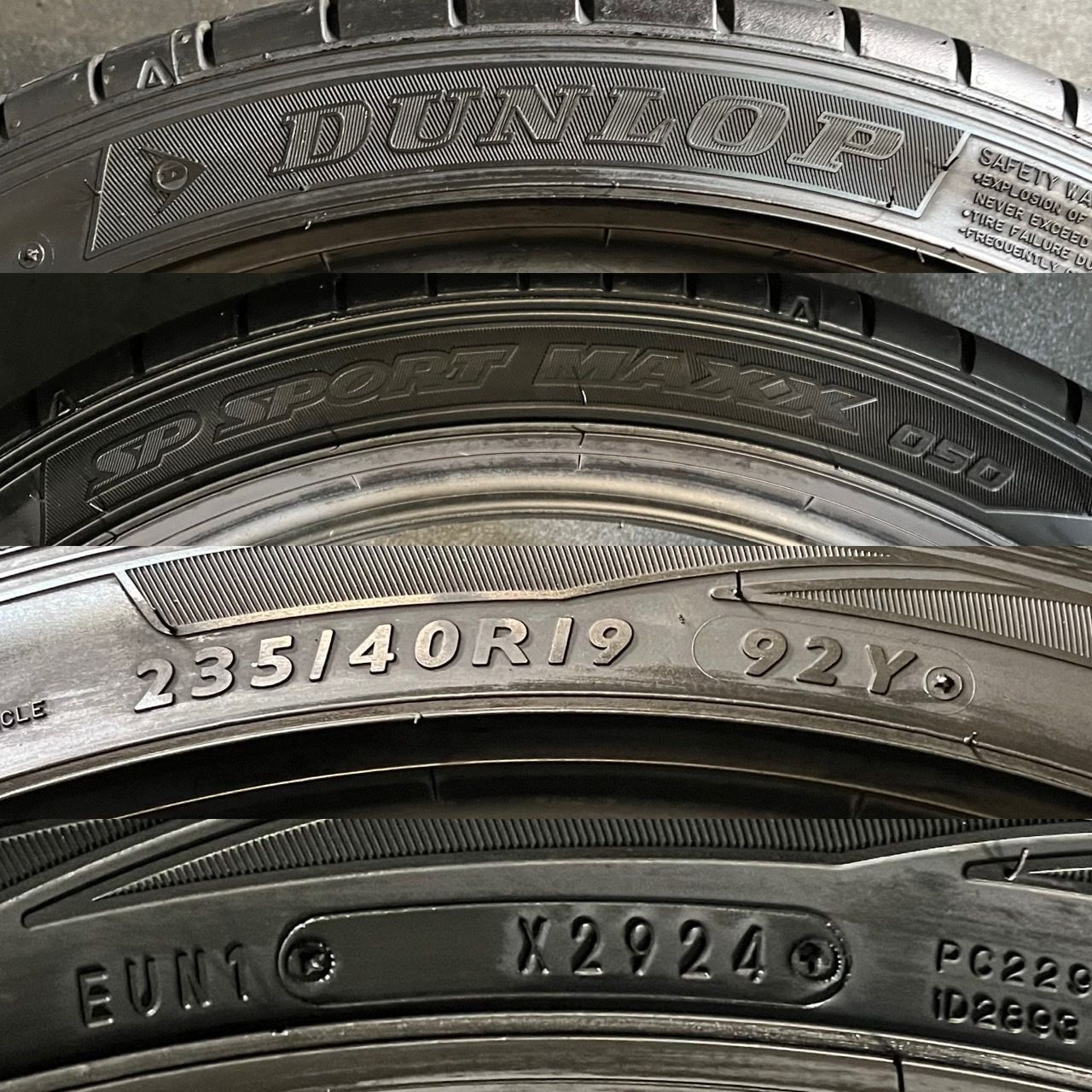  うっすらイボ 製 約9 8分山 ダンロップ DUNLOP SP SPORT MAXX 050 235 40 R 19 1本 h_788 19インチ サマータイヤ ノーマルタイヤ