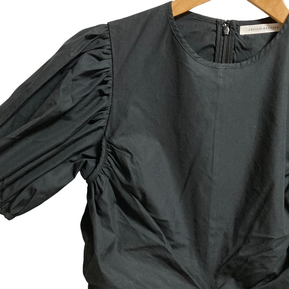 CECILIE BAHNSEN セシリーバンセン Juniper パフスリーブ ロングワンピース サイズUK 10 ブラック レディース 古着