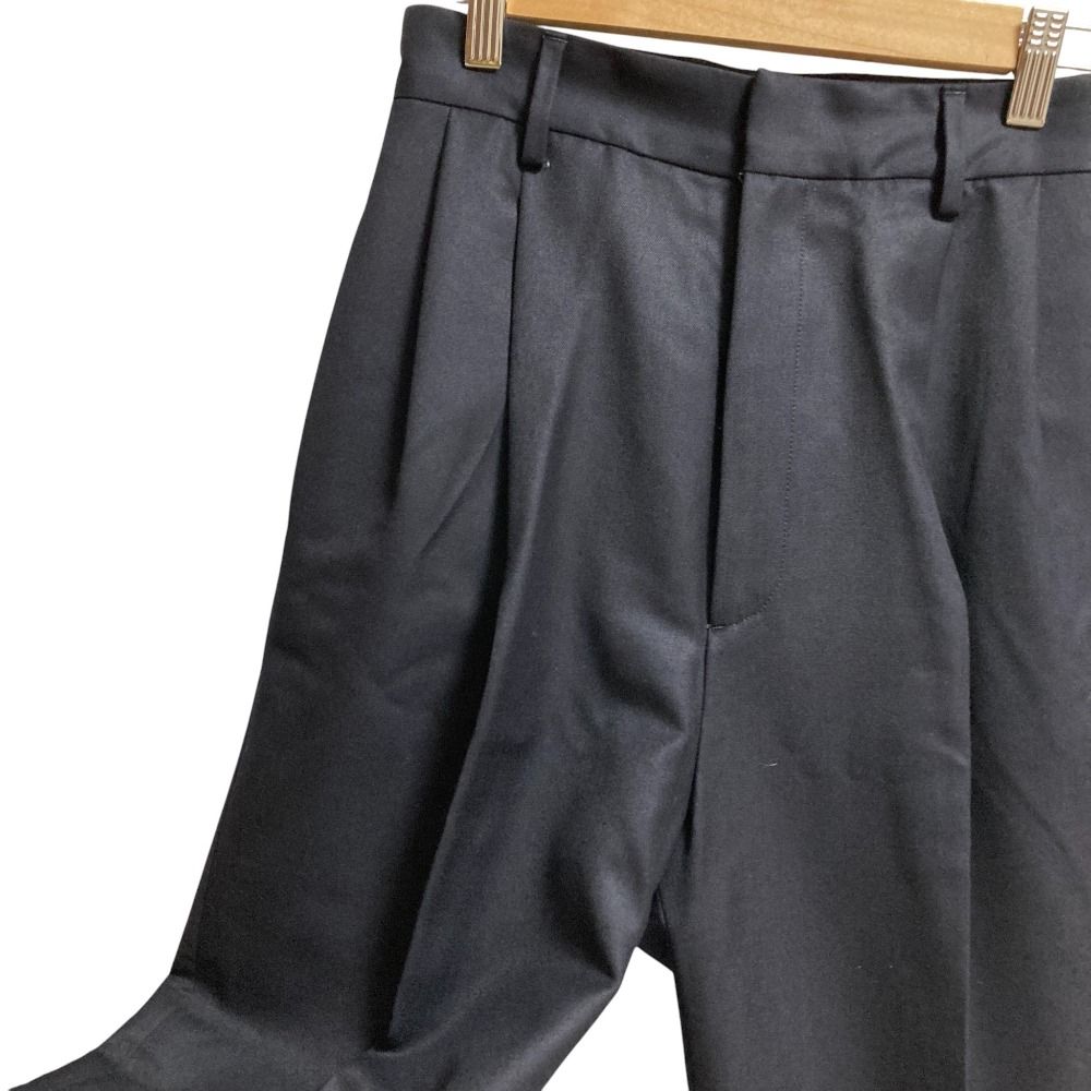 22 AW MUSE de Deuxieme Classe ミューズ ドゥーズィエムクラス WOOL SERGE タックパンツ サイズ34 ネイビー レディース 古着